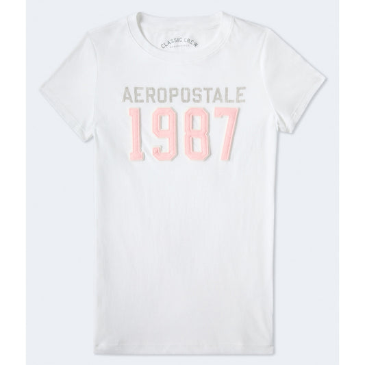 Aeropostale Womens' Aeropostale 1987 Applique Graphic Tee