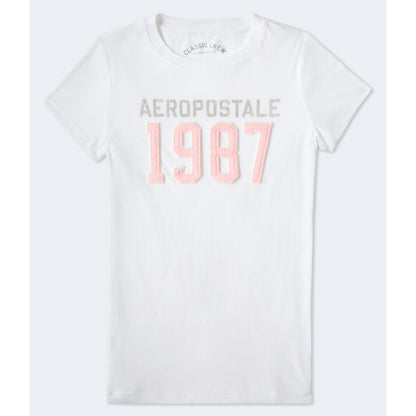 Aeropostale Womens' Aeropostale 1987 Applique Graphic Tee