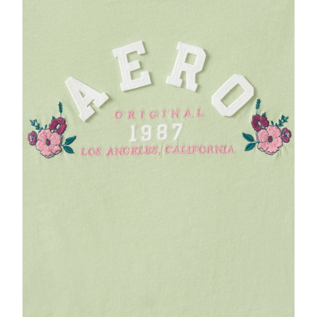 Aeropostale Womens' Arch Floral Applique Graphic Tee