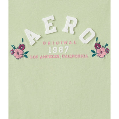 Aeropostale Womens' Arch Floral Applique Graphic Tee