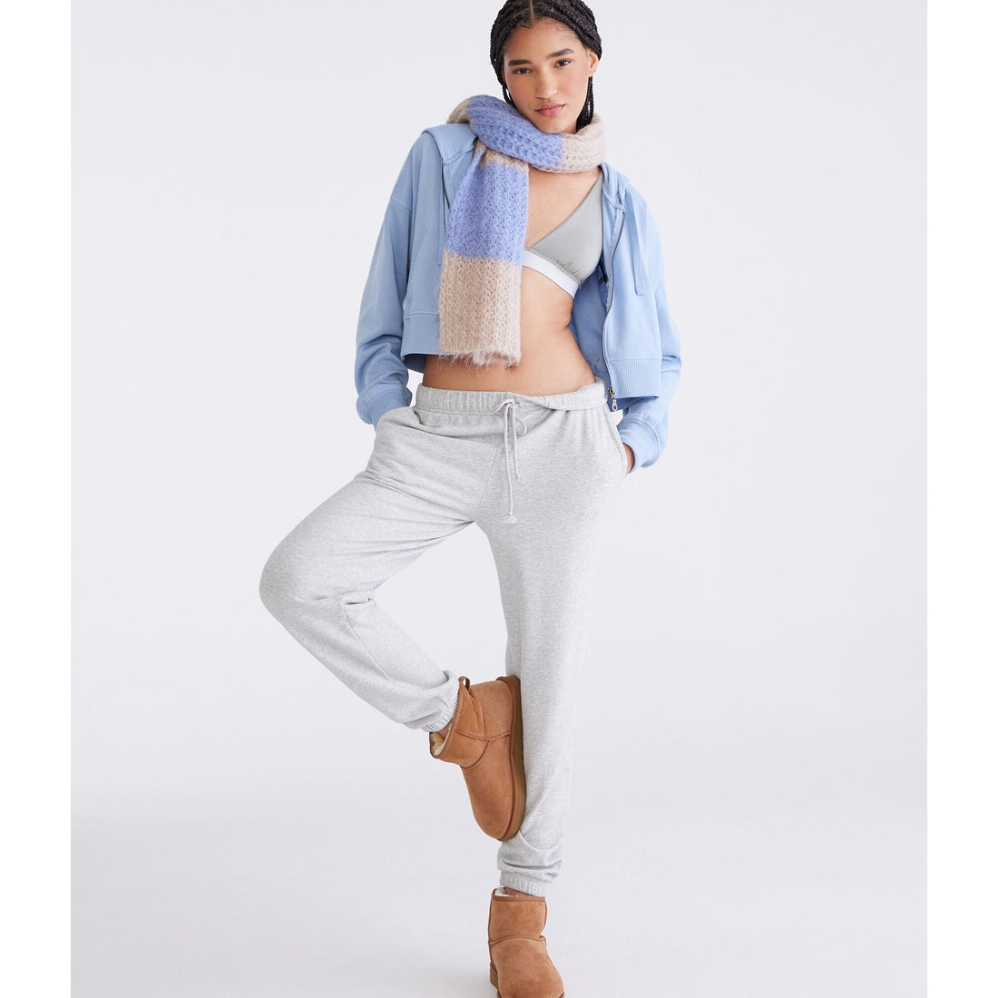 Aeropostale Womens' Slouchy High-Rise Jogger Sweatpants