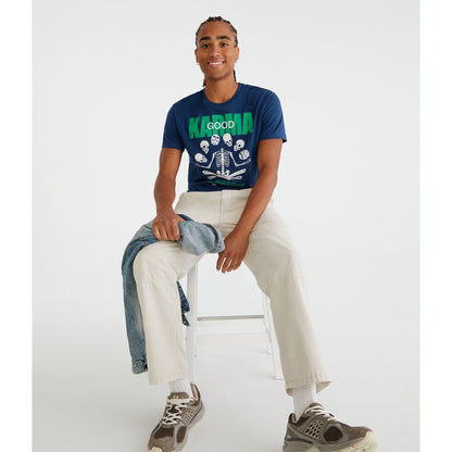 Aeropostale Mens' Good Karma Skeleton Graphic Tee