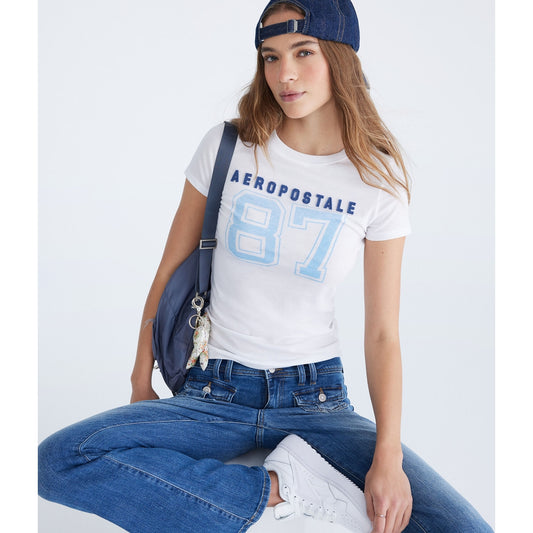 Aeropostale Womens' Aeropostale 87 Applique Graphic Tee
