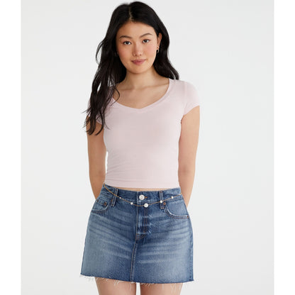Seriously Soft Ribbed V-Neck Baby Tee