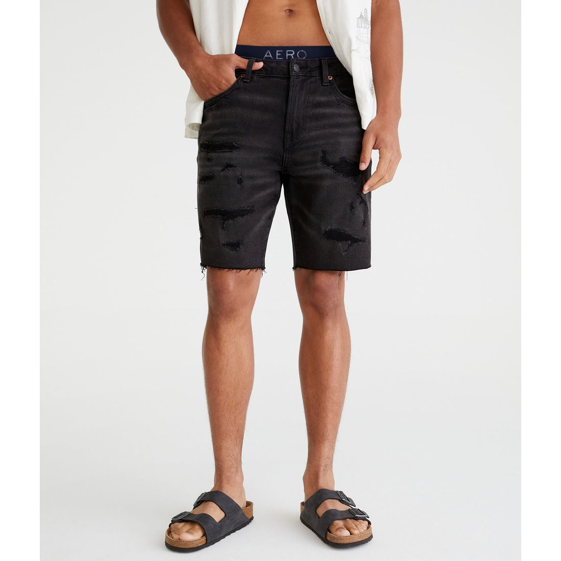 Aeropostale Mens' Premium Air Denim Shorts 9"