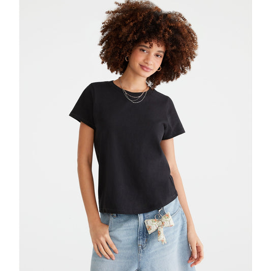 Aeropostale Womens' Washed Vintage Fit Crew Tee