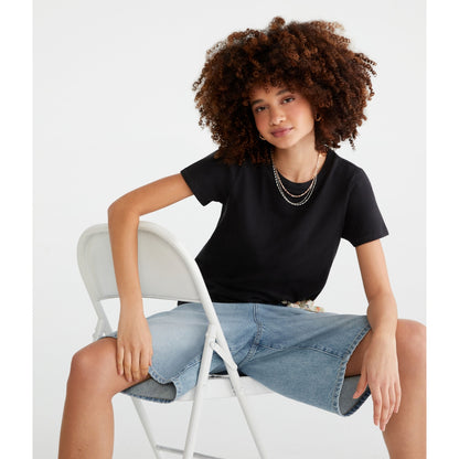 Aeropostale Womens' Washed Vintage Fit Crew Tee