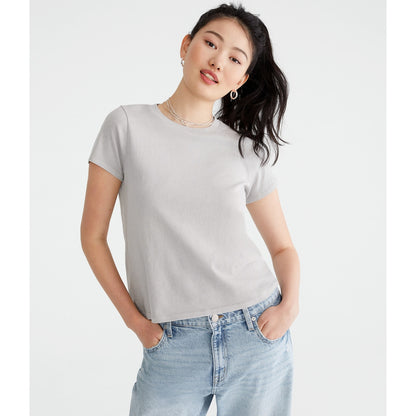 Aeropostale Womens' Washed Vintage Fit Crew Tee