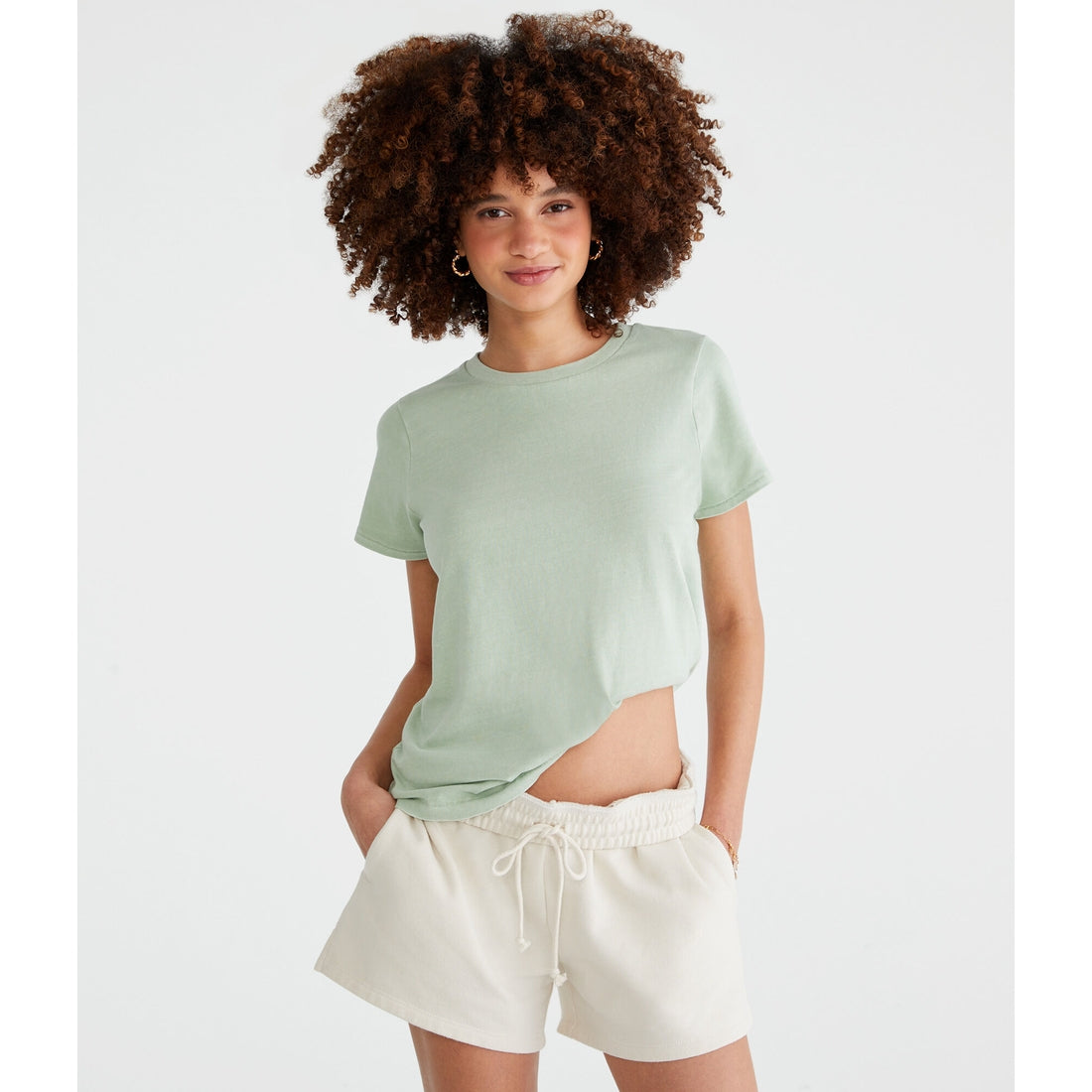 Aeropostale Womens' Washed Vintage Fit Crew Tee