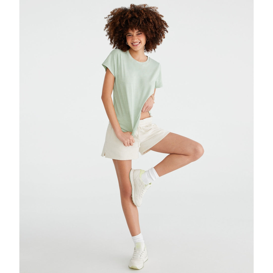 Aeropostale Womens' Washed Vintage Fit Crew Tee