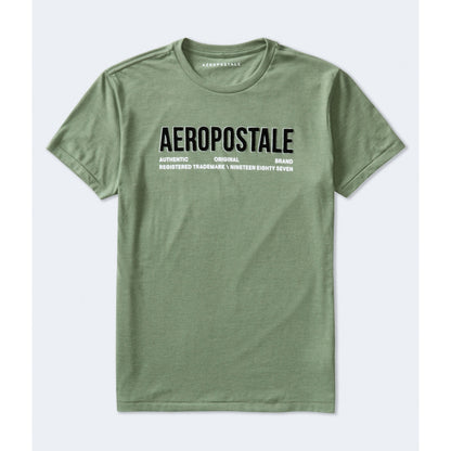 Aeropostale Mens' Aeropostale Authentic Logo Flocked Graphic Tee