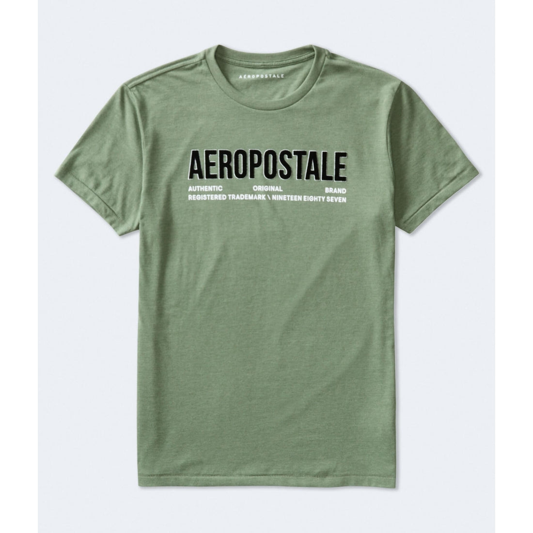 Aeropostale Authentic Logo Flocked Graphic Tee