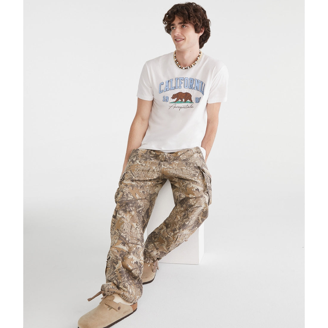 Aeropostale Mens' Aeropostale California Bear Applique Graphic Tee