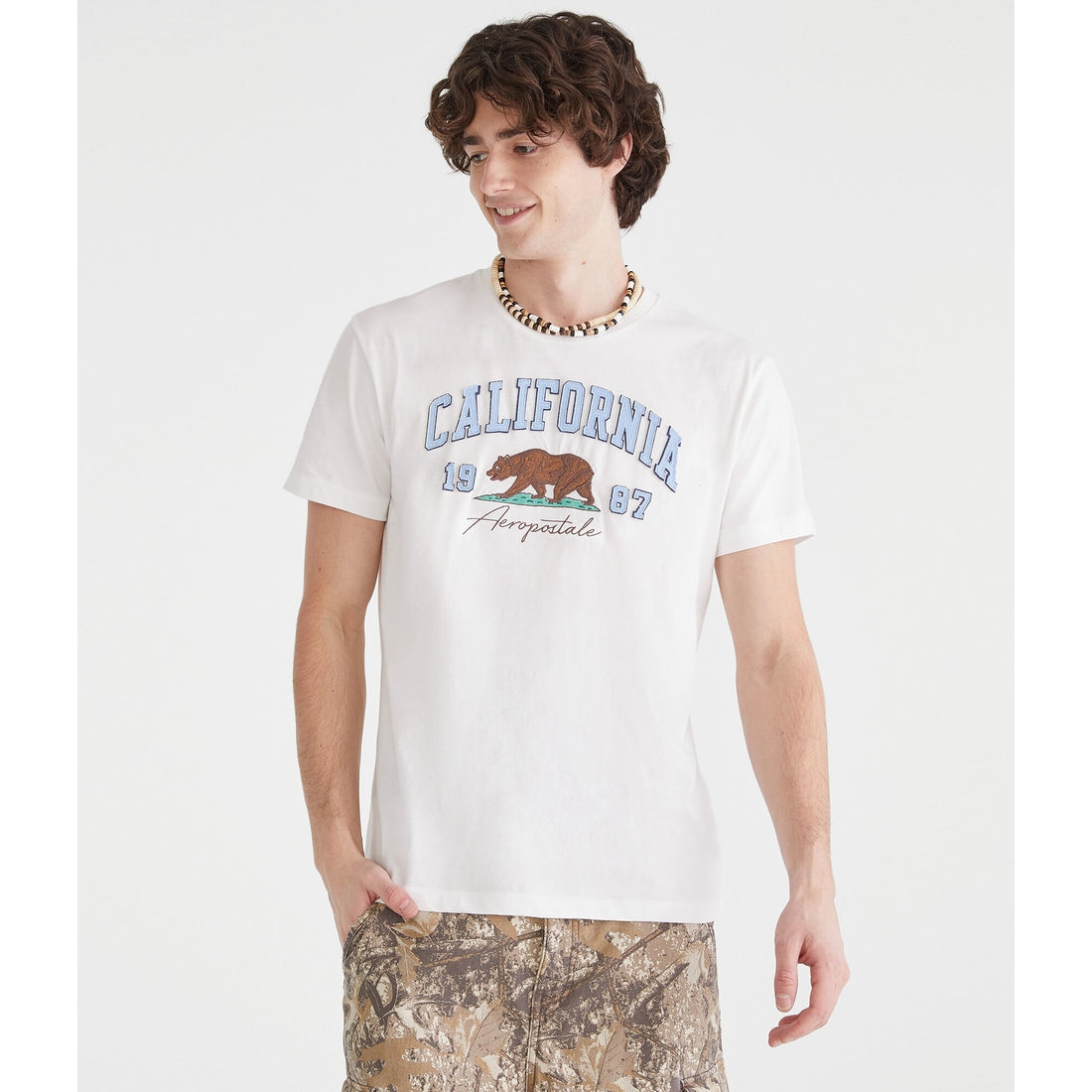 Aeropostale Mens' Aeropostale California Bear Applique Graphic Tee
