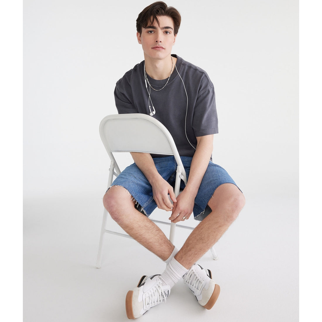 Aeropostale Mens' Washed Boxy Fit Crew Tee