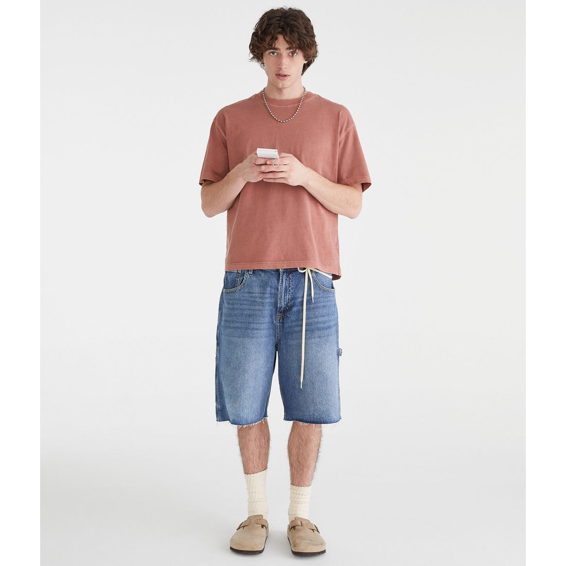 Aeropostale Mens' Washed Boxy Fit Crew Tee