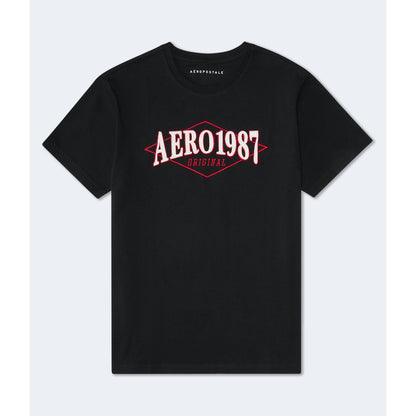 Aeropostale Mens' 1987 Diamond Applique Graphic Tee