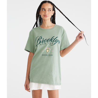 Aeropostale Womens' Seriously Soft Brooklyn Boyfriend Graphic Tee