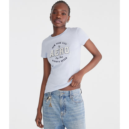 Aeropostale Womens' Eighty Seven Foil Applique Graphic Tee