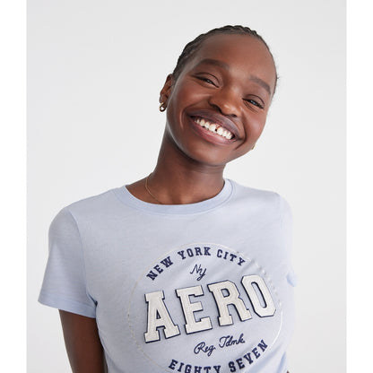Aeropostale Womens' Eighty Seven Foil Applique Graphic Tee
