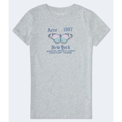 Aeropostale Womens' 1987 Butterfly Graphic Tee