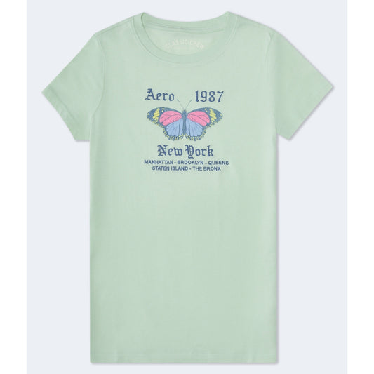 Aeropostale Womens' 1987 Butterfly Graphic Tee