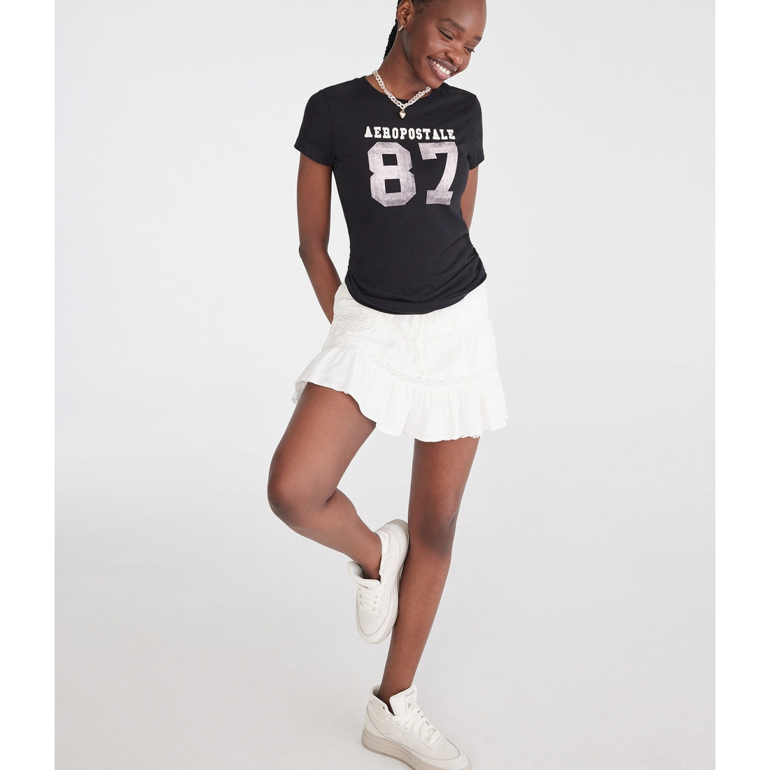 Aeropostale Womens' Aeropostale 87 Applique Graphic Tee