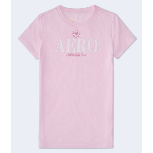 Aeropostale Womens' Butterfly Flocked Graphic Tee