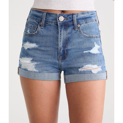 Premium Seriously Stretchy High-Rise Denim Midi Shorts