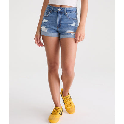 Premium Seriously Stretchy High-Rise Denim Midi Shorts