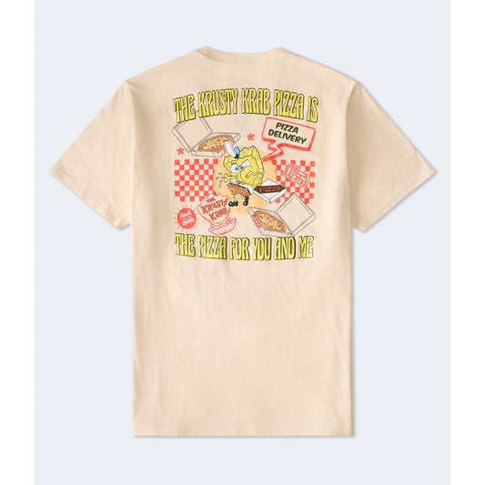 Aeropostale Mens' SpongeBob Krusty Krab Pizza Relaxed Graphic Tee