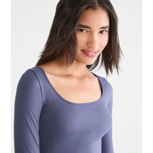 Aeropostale Womens' Long Sleeve Buttery Soft Scoop-Neck Tee