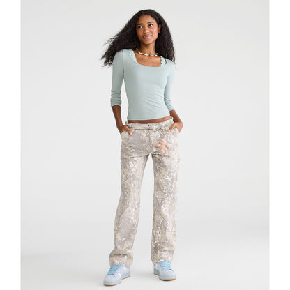 Aeropostale Womens' Long Sleeve Buttery Soft Scoop-Neck Tee