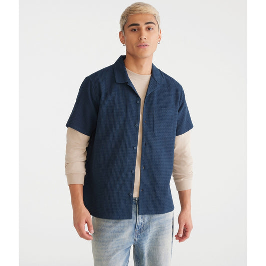 Aeropostale Mens' Short Sleeve Textured Shirt