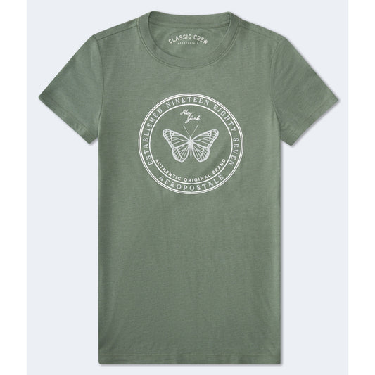 Aeropostale Womens' Aeropostale Butterfly Foil Graphic Tee