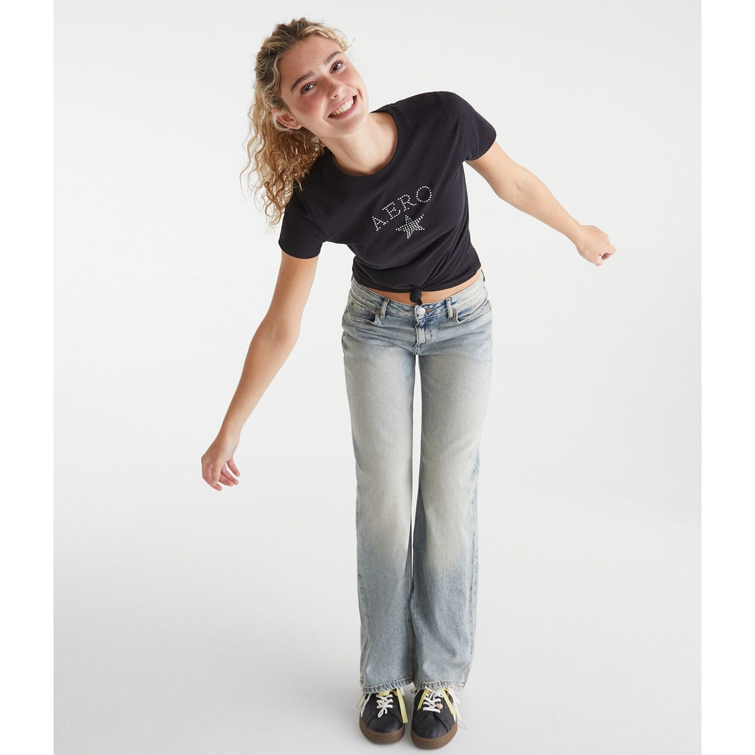 Aeropostale Womens' Rhinestone Star Graphic Tee