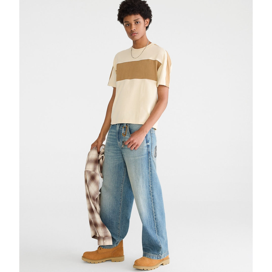 Aeropostale Mens' Vintage Colorblocked Crew Tee