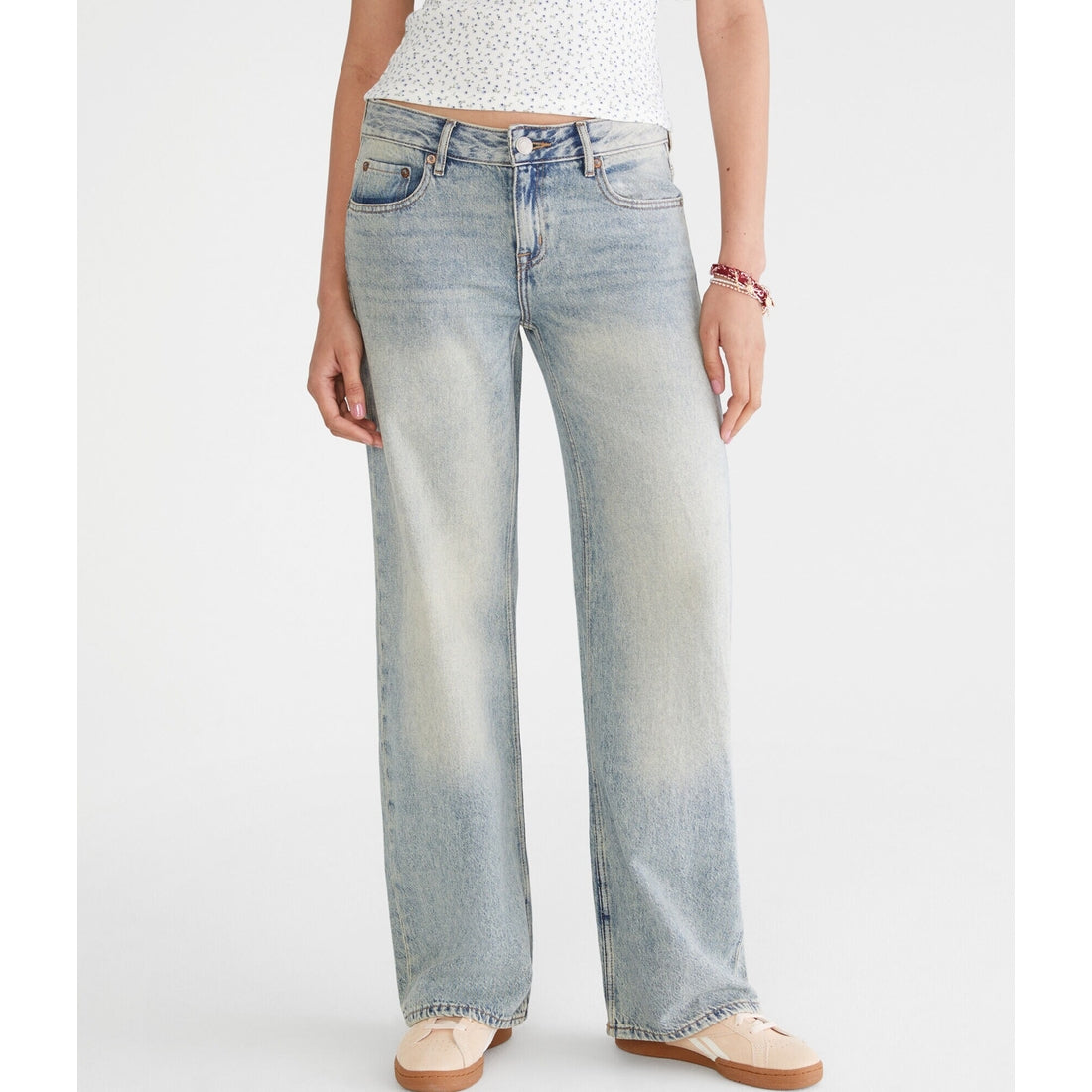 Aeropostale Womens' Low-Rise Baggy Wide Leg Jean