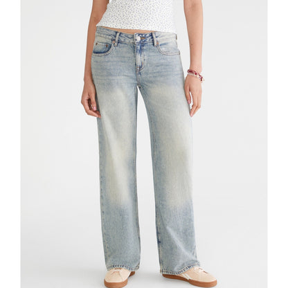 Aeropostale Womens' Low-Rise Baggy Wide Leg Jean