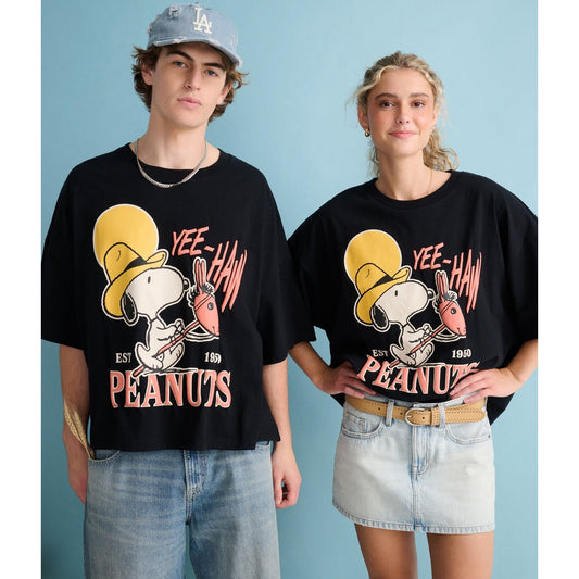 Aeropostale Mens' Peanuts® | Aeropostale Western Snoopy Yee-Haw Boxy Graphic Tee