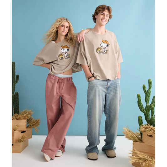 Aeropostale Mens' Peanuts® | Aeropostale Western Snoopy Lasso Boxy Graphic Tee