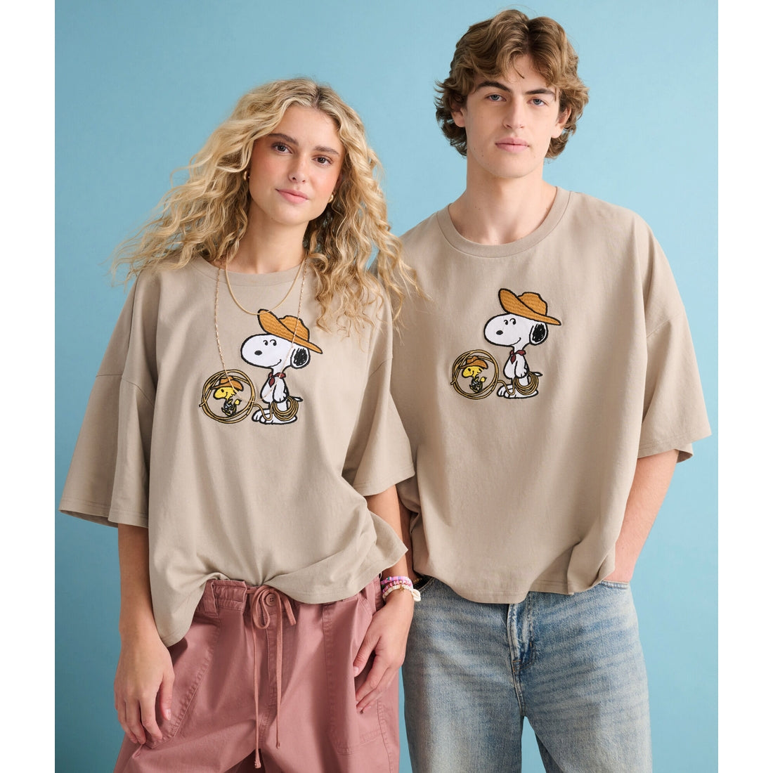 Aeropostale Mens' Peanuts® | Aeropostale Western Snoopy Lasso Boxy Graphic Tee