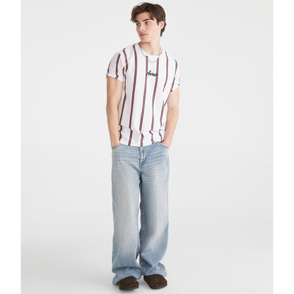 Aeropostale Mens' Vertical Stripe Graphic Tee