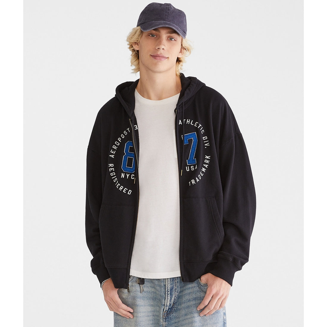 Aeropostale Mens' Aeropostale 87 Circle Full-Zip Hoodie