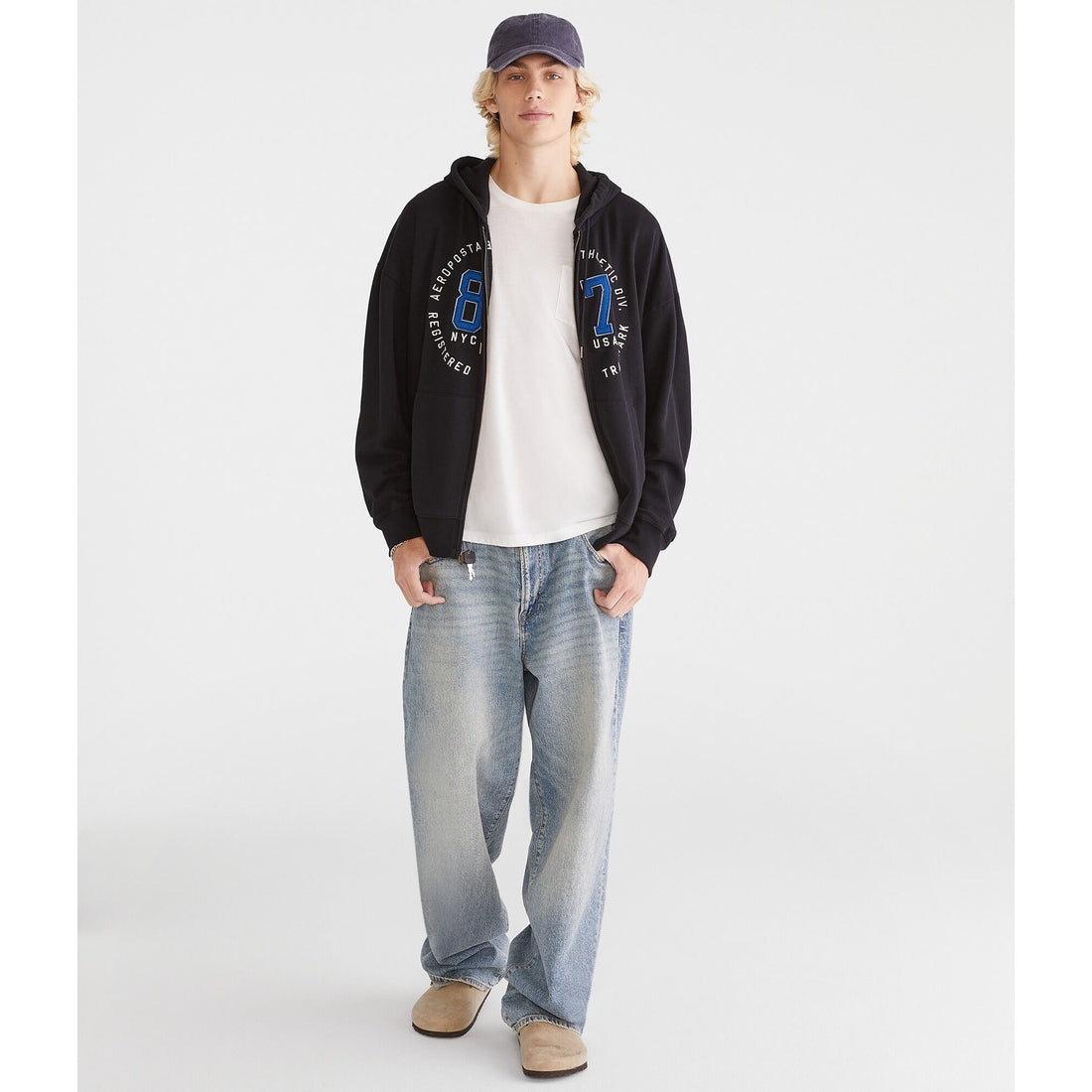 Aeropostale Mens' Aeropostale 87 Circle Full-Zip Hoodie