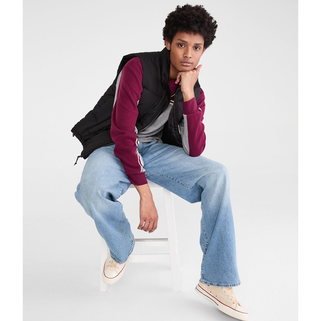Aeropostale Mens' Heavyweight Quilted Puffer Vest