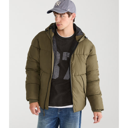 Aeropostale Mens' Hooded Heavyweight Puffer Jacket