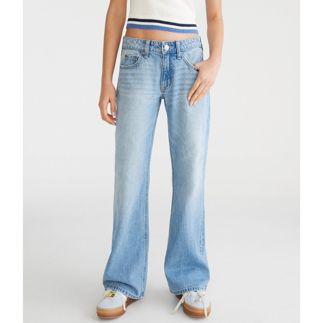 Aeropostale Womens' Low-Rise Baggy Flare Jean