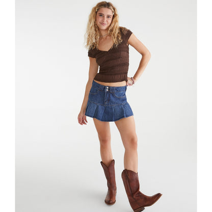 Aeropostale Womens' Textured Lace V-Neck Top