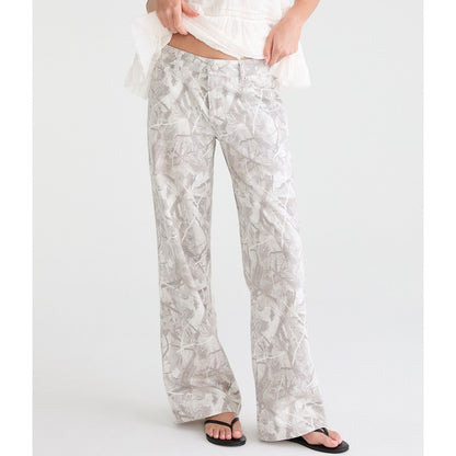 Low-Rise Baggy Wide Leg Forest Camo Jean
